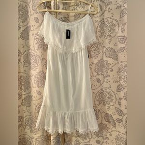 Express White Off Shoulder Dress, Size Small